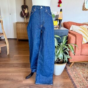 Levi's Ribcage Wide-Leg Jeans in Dark Blue Denim